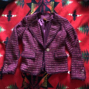 TORY BURCH Red Tweed Blazer